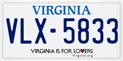 VA license plate VLX5833