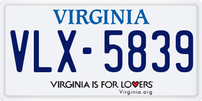 VA license plate VLX5839