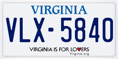 VA license plate VLX5840