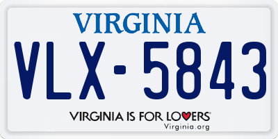 VA license plate VLX5843