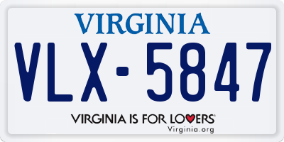 VA license plate VLX5847