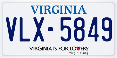 VA license plate VLX5849