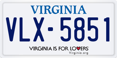 VA license plate VLX5851