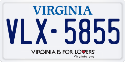 VA license plate VLX5855