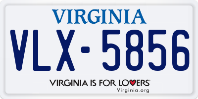 VA license plate VLX5856