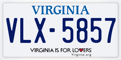 VA license plate VLX5857