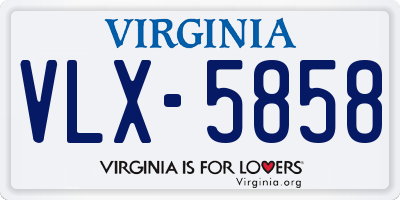 VA license plate VLX5858