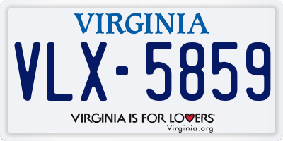 VA license plate VLX5859