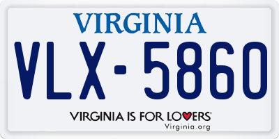 VA license plate VLX5860