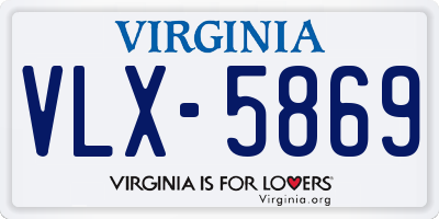 VA license plate VLX5869