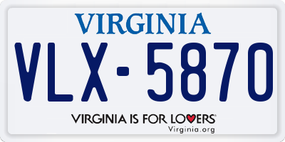 VA license plate VLX5870