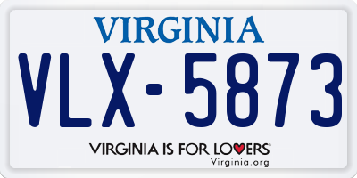 VA license plate VLX5873