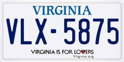 VA license plate VLX5875