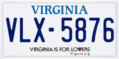 VA license plate VLX5876