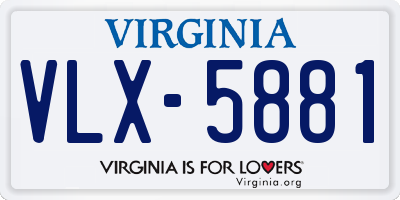 VA license plate VLX5881