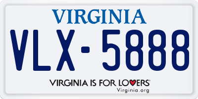 VA license plate VLX5888