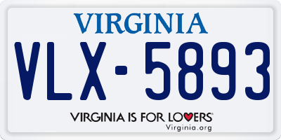 VA license plate VLX5893