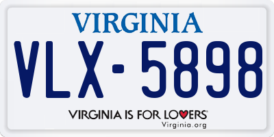 VA license plate VLX5898