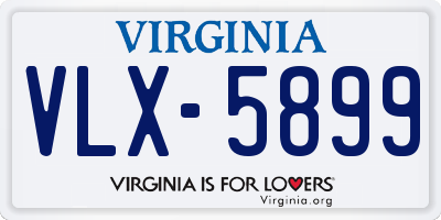 VA license plate VLX5899