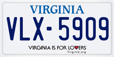 VA license plate VLX5909