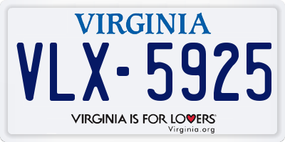 VA license plate VLX5925