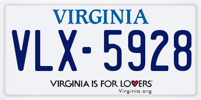 VA license plate VLX5928