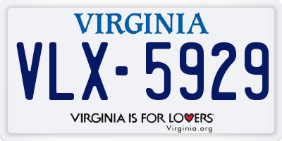VA license plate VLX5929