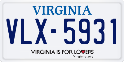 VA license plate VLX5931