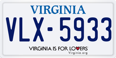 VA license plate VLX5933
