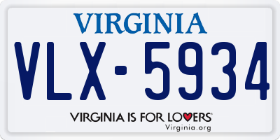 VA license plate VLX5934