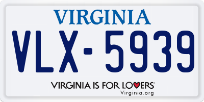 VA license plate VLX5939