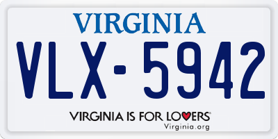 VA license plate VLX5942