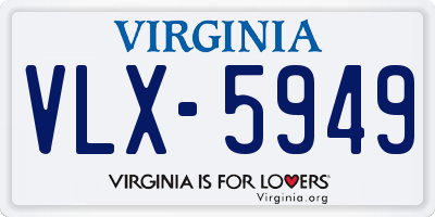 VA license plate VLX5949