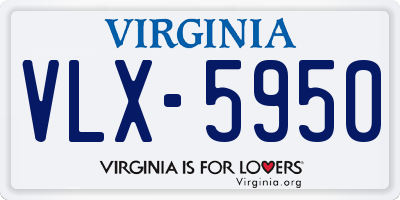 VA license plate VLX5950