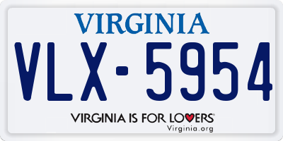 VA license plate VLX5954