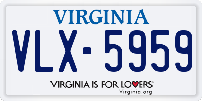 VA license plate VLX5959