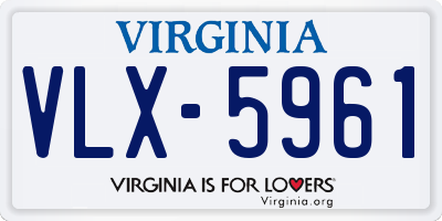 VA license plate VLX5961