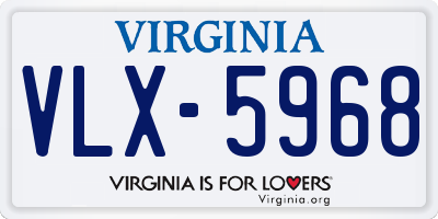 VA license plate VLX5968