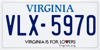 VA license plate VLX5970