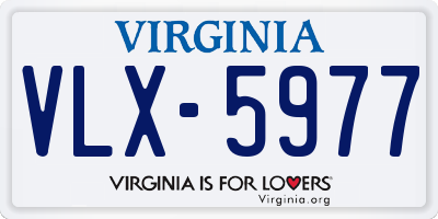 VA license plate VLX5977