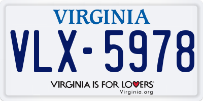 VA license plate VLX5978