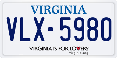 VA license plate VLX5980