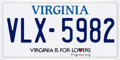VA license plate VLX5982