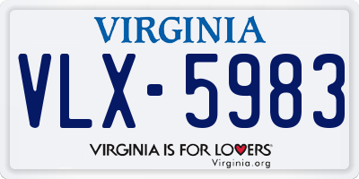 VA license plate VLX5983