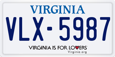 VA license plate VLX5987