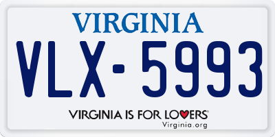 VA license plate VLX5993