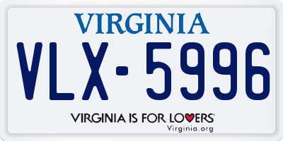 VA license plate VLX5996