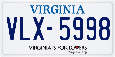 VA license plate VLX5998