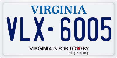 VA license plate VLX6005