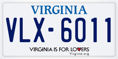 VA license plate VLX6011